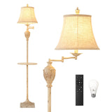 Traditional LED Floor Lamp with 350 Adjustable Swing Arm Lamp - Vintage Standing Pole lamp for Living Room, Bedroom and Office -