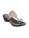 Shoetopia Embroidered Ethnic Grey Kolhapuri Wedgess For Women & Girls /Uk7,Grey,7,B0BV6ZGHKL
