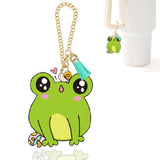 Ldntly Frog Stanley Cup Accessories,Stanley Charms for Handle Water Bottle Charms Tumbler Keychain Frog Gifts for Women Her Mom 