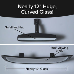 Angel View Wide-Angle Rearview Mirror, As Seen On Tv Black Convex Car Mirror Installs In Seconds And Fits Most Cars, Suvs & Truc