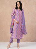 Anni Designer Women'S Rayon Blend Straight Printed Kurta With Pant & Dupatta (Zaggu Purple-Nw_M_Purple_Medium),Purple,M,,,