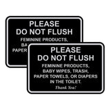 All Quality Classic Framed Please Do Not Flush Thank You Bathroom Etiquette Sign - 6 x 8 (Black-Silver) 2 Pack