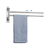 Bathroom Towel Rack JSVER SUS304 Stainless Steel Towel Rack, Adjustable 2 Arms Swivel Towel Holder, Wall Mounted Towel Racks for