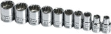 SK Tools USA 1/4 Drive, 10 Piece, 12 Point, Standard, Metric, Chrome Socket Set: 5MM 14MM | 1340