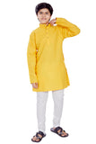 DIVISIVE Boys Ethnic Kurta Polycotton Pyjama Set, orange, 92-98 (3 - 4 Jahre)