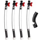 Taiss 4PCS Racing Fuel Jug Hose with Ball Valve & 2 Benders,14 Inch Fuel Filler Hose for LC2 Jugs Gas Can Spout Replacement Gas 