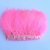 Shekyeon 2yards Marabou Turkey Feather Trim for Costume Decoration(Pink)