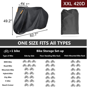 Szblnsm Bike Cover for 1, 2 or 3 Bikes Outdoor Waterproof Bicycle Covers 420D Heavy Duty Ripstop Material Offers Constant Protec