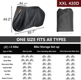 Szblnsm Bike Cover for 1, 2 or 3 Bikes Outdoor Waterproof Bicycle Covers 420D Heavy Duty Ripstop Material Offers Constant Protec