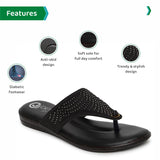 Ortho Joy Fancy Doctor Slipper For Women | Fancy Comfortable Footwear For Women,Black,8,B0BGBWNX3G