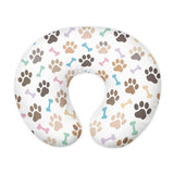 Goronwyfloyd Multi Paw and Bone Breastfeeding Pillow Slipcover for Baby Newborn U-Shaped Breastfeeding Pillowcase Cushion Cover 