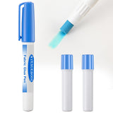 Avenuebool 1 Fabric Glue Pen with 2 Refill, Washable Temporary Fabric Sewing Adhesive, Temporary Blue Glue Stick for English Pap