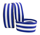 Ribbon Bazaar Grosgrain Mono Stripes 5/8 inch Royal Blue 20 Yards 100% Polyester Ribbon