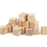 Wood Blocks for Crafts, Unfinished Wood Cubes, 3cm Natural Wooden Blocks, Pack of 30 Wood Square Blocks, Wooden Cubes for Arts a