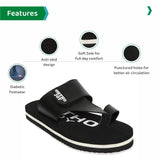 Ortho Joy Mens Extra Soft Doctor Ortho Comfortable Slippers- Black,Black,7,B09ZHZ9CY8