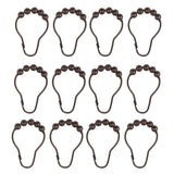 HEAVENGLOW Stainless Steel Shower Curtain Rings Hooks Curtain Tiebacks Set 12Pcs Bronze
