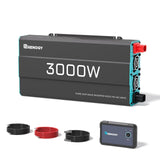 RENOGY REGO 3000W Pure Sine Wave Power Inverter, 12V DC to 120V AC, 6000W Peak Power, 16.4FT Remote Controller, Solar/Car/RV Inv