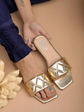 Shoetopia Stylish Embellished Golden Flats For Women /Eu37,Gold,4,B0DDJKT9S8