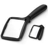 Folding Handheld Magnifying Glass with Light, 3X Large Rectangle Reading Magnifier with Dimmable LED for Seniors with Macular De