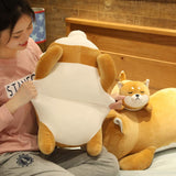 ERDAO Shiba Inu Plush Pillow,Soft Corgi Stuffed Animals Toy Cute Sleeping Puppy Doll Gifts for Kids (Smiling Eyes, 29.5 inch)