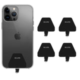 OUTXE Universal Phone Tether Tab with Adhesive, 4 Pack Phone Lanyard Replacement Part for Phone Strap - Black