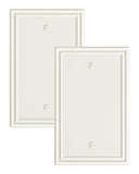 TREEWELL 2-Pack Single Blank Wall Plate, Durable Solid Zinc Alloy Blank Wall Plate Cover, Light Almond Blank Switch Plate Cover,