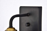 Elegant Lighting Ld8004W7 Anders Single Light 8-5/16 Tall Wall Sconce With Meta, Black/Brass