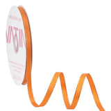 VATIN Double Faced Satin Ribbon 1/4 inch Tangerine with Gold Edge Continuous 50 Yards for Decoration, Craft, Gift Wrappping Wedd