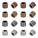 UNICRAFTALE 16Pcs 4 Colors 304 Stainless Steel Beads Grooved Column Beads Tube Spacer Beads Metal Loose Beads Large Hole Beads f