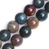 GEM-Inside Natural 18mm Indian Agate Gemstone Loose Beads Round Crystal Energy Stone Power Beads for Jewelry Making 15
