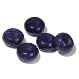 2TTFishoo 15PCS Big Hole Natural Stone Beads Gemstone for Jewelry Making,Rondelle European Loose Beads for DIY Making,Blue Sand 