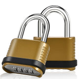 2 Pack Combination Lock | 4-Digit Heavy Duty Combo Lock - 26.5mm Outdoor Waterproof Combination Padlock for Outdoor Fence, Locke