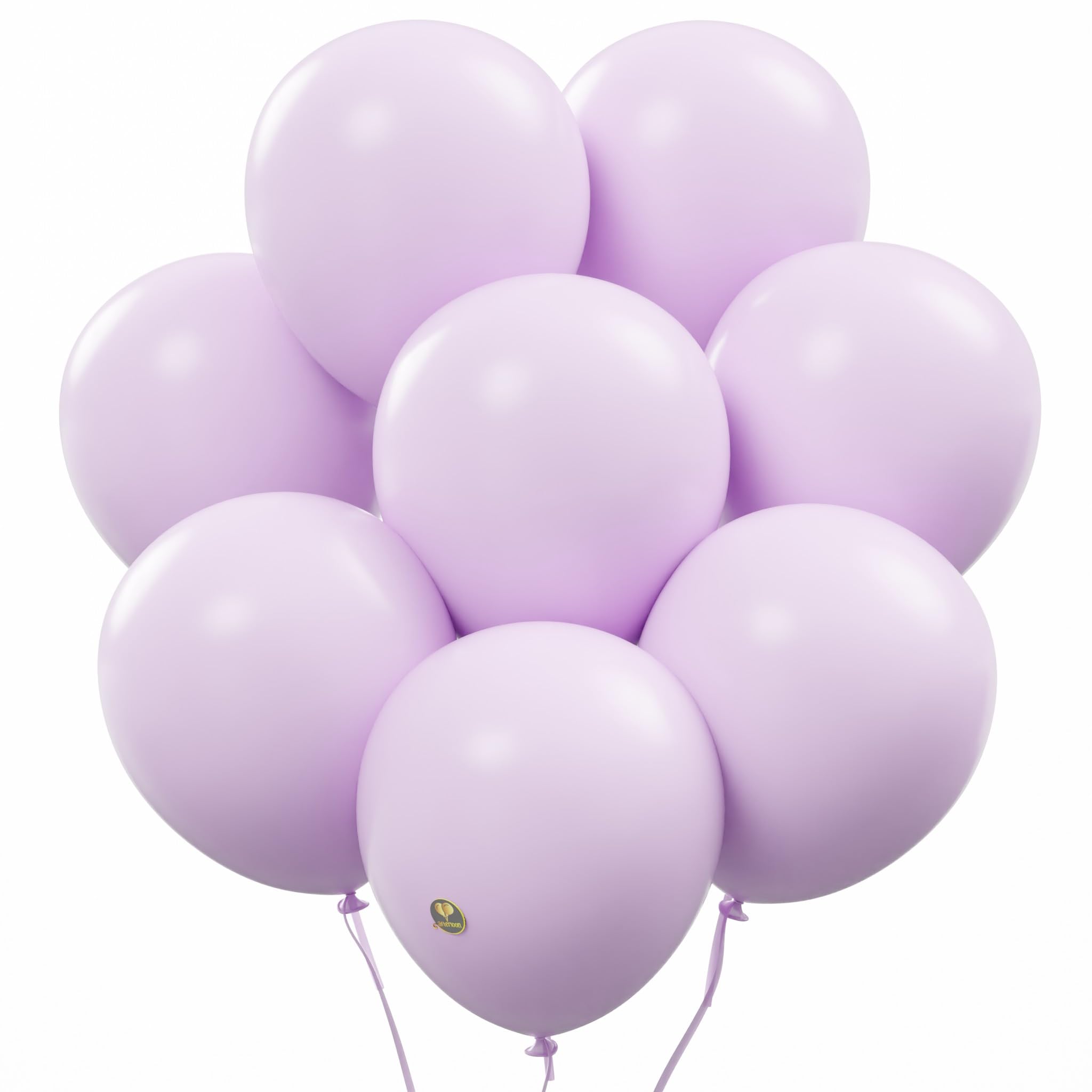 AFTERLOON Biodegradable Balloons Pale Lavender 12 Inch 100 Pack, Matte Color Thickened Extra Strong Latex Helium Float, for Baby