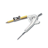 Charles Leonard Ball Bearing Compass with Golf Pencil, Up To 12 Inch Diameter, Silver, 12Pack (77360)