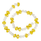 KISSITTY Lampwork Mushroom Beads Yellow Color Crystal Cute Mini Mushrooms Ornament Drilled Loose Spacer Beads for DIY Necklaces 