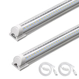 Barrina T8 LED Shop Light 4FT, 40W 5500LM 6500K, Clear Cover, Garage Lights Ceiling, V-Shape LED Light Fixture, Work Shop Lights