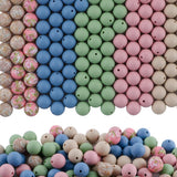 HHCFAST 150Pcs Mixed Color 15mm Silicone Beads for Keychain Making, Blush Green Flower Print Silicone Beads for Pens and Bracele