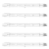 R7S Halogen Bulbs 150W Dimmable 120V 118mm T3 J Type Floodlight Bulb with Long Lifespan, 2700K Warm White Linear Double Ended Li