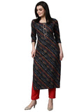 Gosriki Women'S Cotton Blend Straight Printed Kurta With Pant Set (Rathi Blue-Gs_Xxl_Blue_Xx-Large),Blue,2,B0CK5W83D2