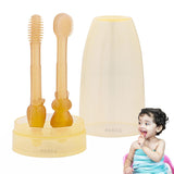 Panca Baby Tongue Cleaner Set With Storage Box | Soft Silicone Bristle Toothbrush For Oral Care | Baby Teether Cleaning Brush|In