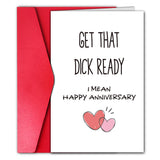 Esivelo Hilarious Anniversary Card for Husband, Happy Anniversary Card Gift, One Year Cardstock for Boyfriend, (Get that Ready)