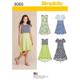 Simplicity US8065AA Girls Plus or Popover Dress Sewing Pattern, Sizes 816