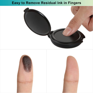 10 Pack Fingerprint Ink Pads, Thumbprint Ink Pad, Black Ink Pad, Thumb Print Stamp Pad for Office Supplies Identification Notary