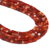 BEADIA Natural Red Agate Cube Spacer Beads 4mm Loose Square Stone Beads for Jewelry Making 38cm/Strand