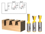 YONICO Router Bits Set Dovetail 3 Bit 1/2Inch Shank 14318