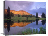 Mount Baldy At Sunset Reflected In Lake Along Paradise Divide, Colorado-Canvas Art-22X18.26