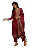 Libas Women's Silk Blend Kurta Sets (48042_Fuchsia