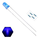 EDGELEC 100pcs 3mm Blue Blinking Diffused LED Diodes 1.5Hz Flash (Single Color Flashing) Round Lens 29mm Lead DC 3V Blink Bulb L