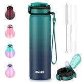 SLUXKE 24oz Leakproof Insulated Water Bottle with Straw, Double wall, 18/8 Stainless Steel Drinking Bottle for Camping, Gym, Tra