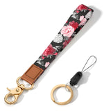 Hsxnam Wrist Lanyard Key Chain, Cute Wristlet Strap Keychain Holder for Women Men Keys ID Badges Phone Airpods, Flower